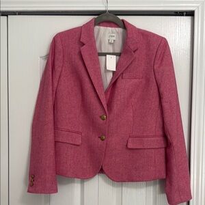 J. Crew Pink Tailored Blazer with Notched Lapels